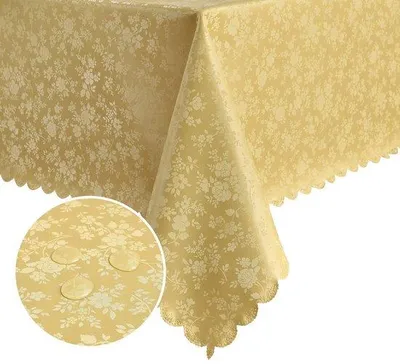 Produktbild von Weihnachtstischdecke 80x80 glänzend goldfarben wasserfest