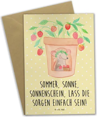 Produktbild von Mr. & Mrs. Panda Glückwunschkarte Sommerfreude - Gelb Pastell - Geschenk, Jahreszeiten, glückwunschkarten, Geschenke, hochzeitskarten, einladungskarten, Sommergefühle