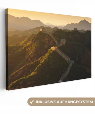 Produktbild von OneMillionCanvasses® - Leinwandbilder - 140x90 cm, Die Große Mauer von China, Wandbilder Kunstdruck Wanddekoration - Foto auf Leinwand - Gemälde auf Holzrahmen