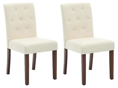 Immagine prodotto di Sedie da pranzo, rivestimento in lino, schienale alto, beige