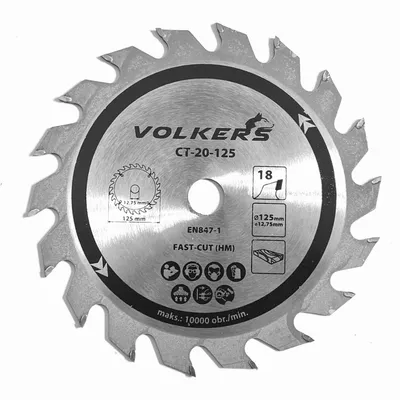 Produktbild von Volkers CT-20-125 Kreissägeblatt für Holz 125 x 12,75 mm