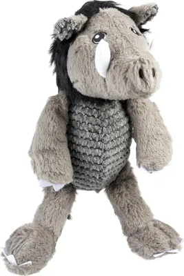 Image de Jouet pour chien Duvo+ en peluche : phacochère, ventre gris/noir