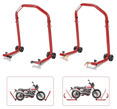 Obrázek produktu pro Ikodm stojany na motocykly, 2 ks, montážní stojany, stojany na motocykly, přepravní stojany, enduro, motokros, přední kolo