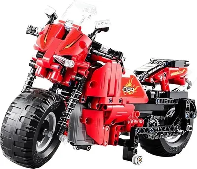 Produktbild von CaDA 9209 Technic-Bausatz: R/C-Motorrad, 484 Teile, rot