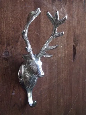 Produktbild von Garderobenhaken Hirsch Wandgarderobe Wandhaken Alu massiv