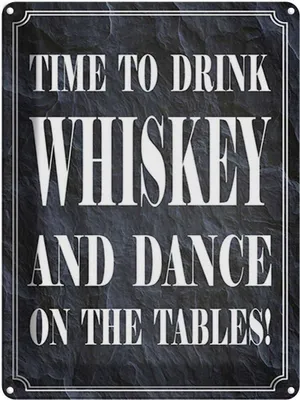 Produktbild von vianmo Blechschild 40x30 cm time drink Whiskey and dance