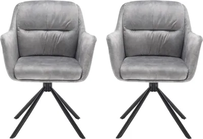 Productafbeelding van Set van 2 armleunstoelen Talas - zilvergrijs
