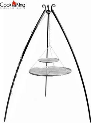 Produktbild von CookKing 22452 Schwenkgrill 200cm - Doppelrost aus Edelstahl 70cm + 40cm
