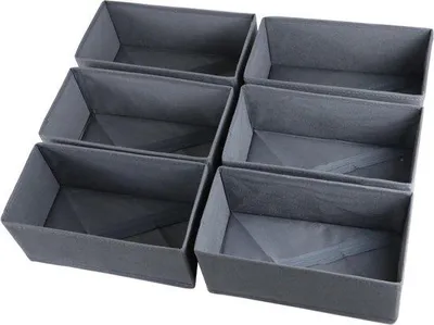 Produktbild von Famanu Organizer für Kleiderschrank 6-teilig - faltbare Stoffbox in Grau