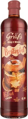 A bottle of Gräfs Bratapfel liquor.