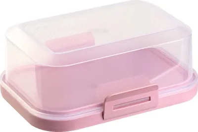 Produktbild von Butterdose Rosa 15x12x6 cm mit Klickverschluss stapelbar spülmaschinen- & gefrierschrankgeeignet
