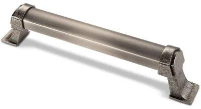Zdjęcie produktu dla Uchwyt meblowy Rozstaw otworów 160 mm Uchwyt kuchenny Antyczne srebro Vintage Ciemno szczotkowany