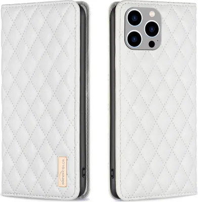 Obrázek produktu pro iPhone 14 Pro Max Pouzdro, Elegantní Flip Kožené Pouzdro s Kapsami na Karty a Stojánkem pro iPhone 14 Pro Max Bílý