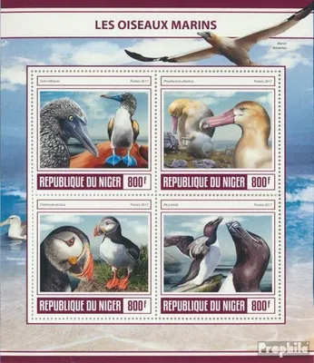 Produktbild von Briefmarken Niger 2017 Mi 5012-5015 Kleinbogen (kompl. Ausg.) postfrisch Seevögel