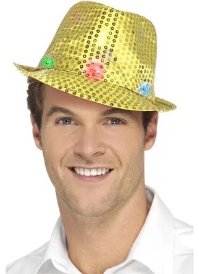 Produktbild von Smiffys - Trilby-Hut Aufleuchtend für Herren/Damen Uni SM1274 (Einheitsgröße) (Gold)