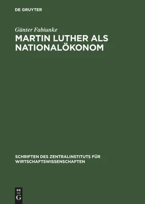 Produktbild von Martin Luther als Nationalökonom