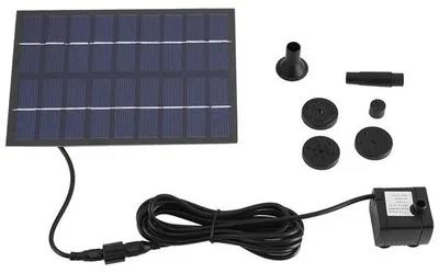 Produktbild von Solarbetriebene Fontänenpumpe – Energieeffizient – Kompakte Bauweise – Ideal für Teiche – Einfache Installation – Für Garten und Schwimmbad