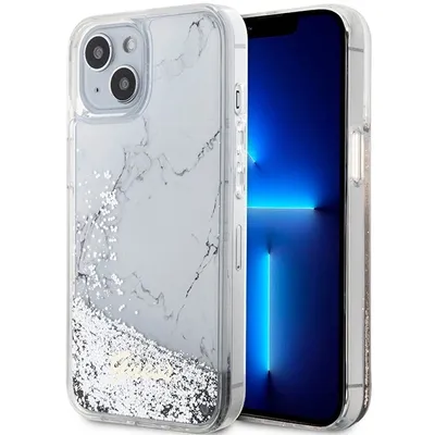 Produktbild von Guess Guhcp14Slcsgsgh Hülle Für Iphone 14 - Weißer Liquid Glitter Marble