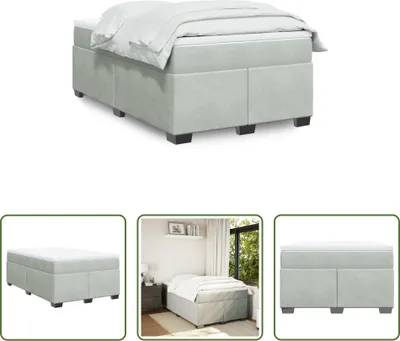 Produktbild von The Living Store Boxspringbett mit Matratze Hellgrau 120x190 cm Samt