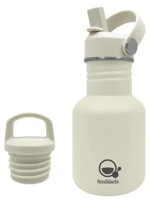 Produktbild von Smikkels Edelstahl Trinkflasche 350ml sanftes Weiß - nachhaltige Wasserflasche