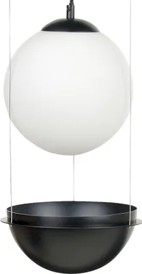 Image de BELIANI Lampe suspendue abat-jour en verre noir lampe suspendue de forme ronde style moderne