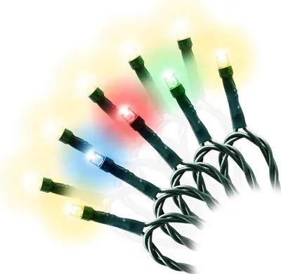 Produktbild von LED Timer Lichterkette 40er warmweiß oder bunt 3,9m außen BA11207