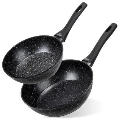Obrázok produktu pre Vilde | Panvice na vyprážanie sada 2 ks - Ø 20/24 cm - Hliník - Nepriľnavý povrch - GRANITICA