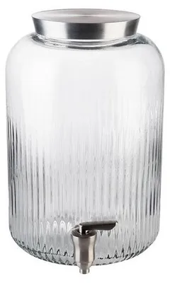 Produktbild von APS 10855 Getränkespender, 7 Liter, Glasbehälter, Edelstahl und Deckel Zapfhahn, Ø 20 cm, Höhe 30,5 cm