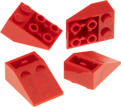 Produktbild von 4x Lego Dachstein 33° 3x2 rot negativ Dachziegel schräg Steine 4500462 3747b