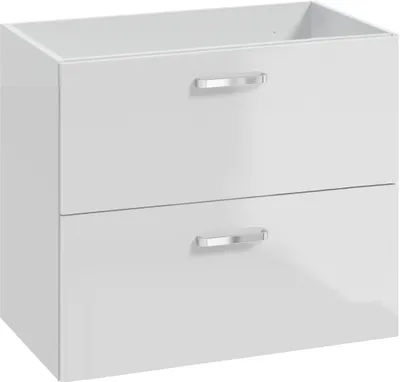 Zdjęcie produktu dla Szafka do Łazienki Biała pod Umywalkę 80 x 40 cm Połysk Wisząca 2 Szuflady