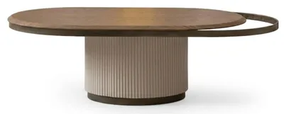 Image de Table basse marron, table ronde en bois, tables pour canapé, meubles pour salon