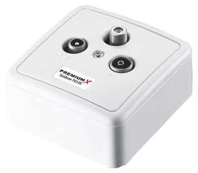 Produktbild von PremiumX PX3-DC 3-fach Sat Durchgangsdose DC-Durchgang Antennendose SAT