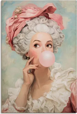 Produktbild von ARTland Leinwandbild Kaugummi Rebellin Madame Pompadour Größe: 60x90 cm