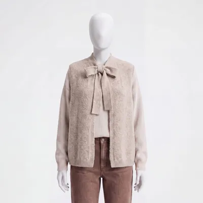 Produktbild von Strickweste Damen ärmellos Weste 38 40 42 Elegante Freizeitweste Schleifendetail