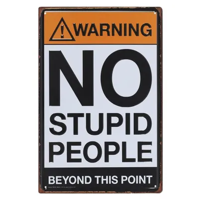 Immagine prodotto di Something Different - Lavagna "No Stupid People" SD2889 (Taglia unica) (Nero/Bianco/Arancione)