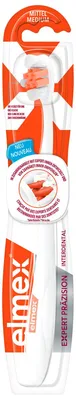 Zdjęcie produktu dla elmex 61043459, Szczoteczka do zębów, Dorosły, Czerwony, Biały, Średni, 1 szt., Blister