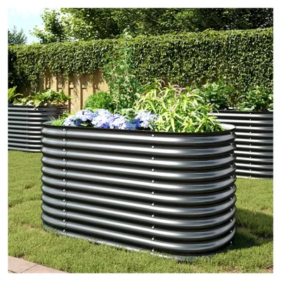 Produktbild von Hochbeet 160x80x81 cm aus verzinktem Stahl in Grau