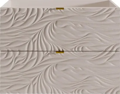 Produktbild von Hängender Waschtischunterschrank mit strukturierter Front – Beige – 80 cm – RINAREL