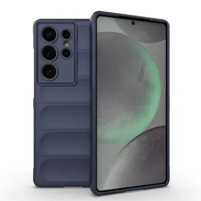 Productafbeelding van MobyDefend Hoesje - Geschikt voor Samsung Galaxy S25 Ultra  -  TPU Gripcase - Blauw