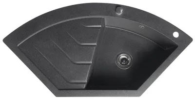 Produktbild von Sapho Eckspüle mit Abtropffläche 114x57,5cm, schwarz
