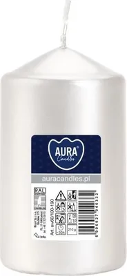 Zdjęcie produktu dla Świeca walec BISPOL Aura 30H 10CM SW60/100 BIAŁA PERŁA