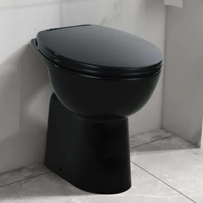 Produktbild von "2026 Aktion"Randloses WC 7 cm Extra Höhe Soft-Close Keramik Schwarz GermanyMöbel 99664 - Hänge-WCs