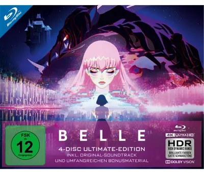 Produktbild von PLAION Belle Ultimate U-Edition (4K-UHD + Blu-ray + Bonus-Disc + Soundtrack), Zeichentrickfilm/Cartoon, Blu-ray, Deutsch, Japanisch, 121 min, Ryû to sobakasu no hime, Deutsch