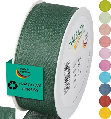 Geschenkband 40 mm x 25 m, Polyester, dunkelgrün