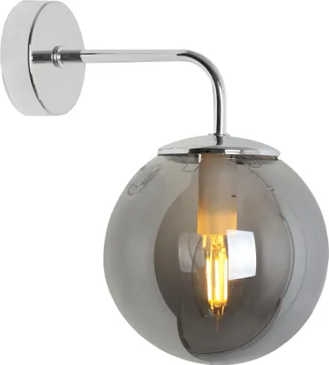 Obrázek produktu pro Nástěnné svítidlo Siena chrom 1 světlo sklo kouřově šedé E14