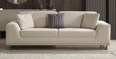 Produktbild von Wohnzimmer Beige 3-Sitzer Couch  Sitzsofas Polstermöbel