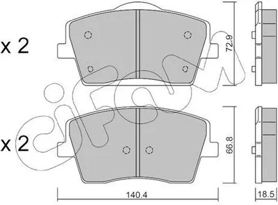 Produktbild von CIFAM Bremsbeläge Satz Vorne Bremsklötze für VOLVO XC40 (536) 822-1186-0
