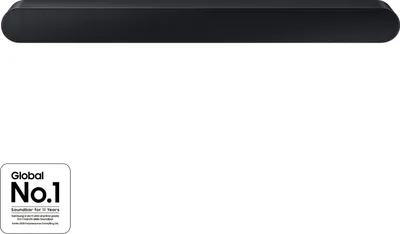 A black soundbar is shown against a white background, with a badge indicating "Global No.1 Soundbar for 10 Years".
