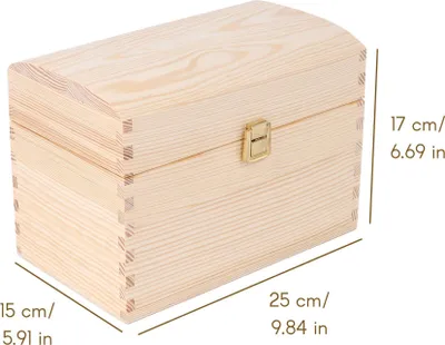 Produktbild von Creative Deco Große Holztruhe Holzkiste mit Deckel und Schloss - 25 x 15 x 17 cm