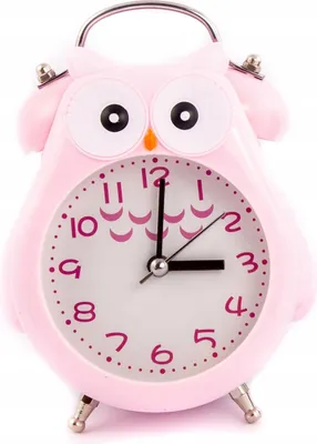 Zdjęcie produktu dla Sowa Różowy Zegar Z Budzikiem Dla Dzieci Alarm